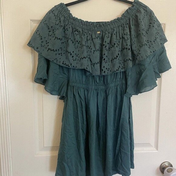 Women’s PQ SWIM Cover Dress Blue Boho Size Medium Large M/L - Picture 5 of 9